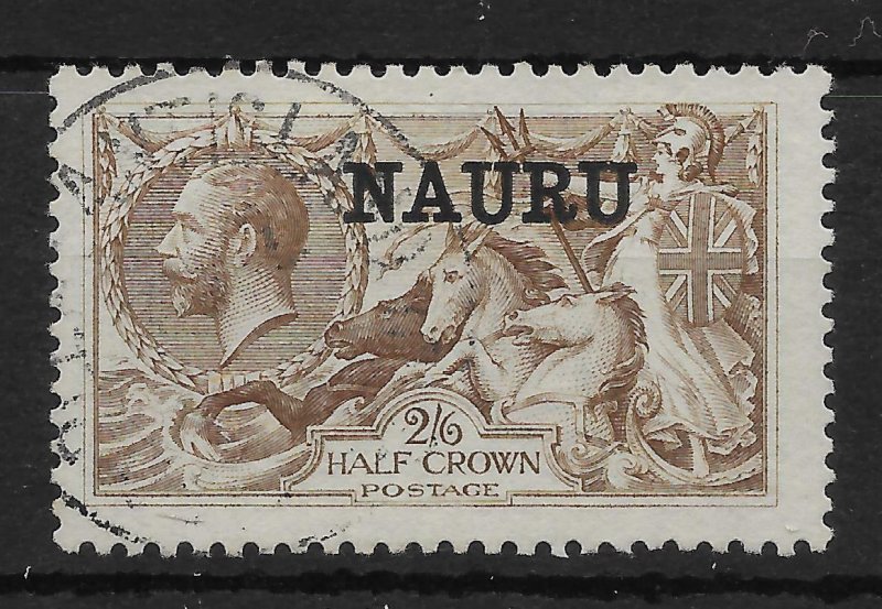 NAURU SG25 1919 2/6 PALE BROWN BW SEAHORSE USED