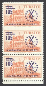 Turkey Sc# 1440 MNH IMPERF 1959 surcharged Council of Europe 10th