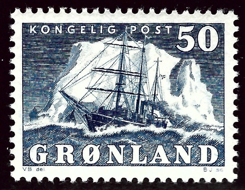 Greenland #35 Mint VF  SCV$52.50.. Typical Ink spots!