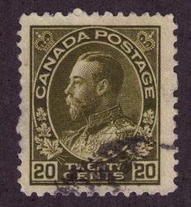 Canada # 119b  Used VF light cancel Wet  print   Cat $ 9