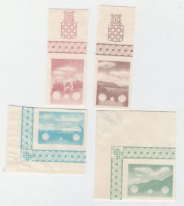 CROATIA GERMAN PUPPET STATE 1942 AVIATION B7-B10 SCARCE PHASE PRINT PERFECT NG 1