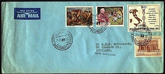 VATICAN 1970 airmail cover to New Zealand - nice franking.................98522A