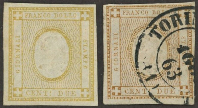 ITALY & SARDINIA  Scott #P1 2c Newspaper Stamp