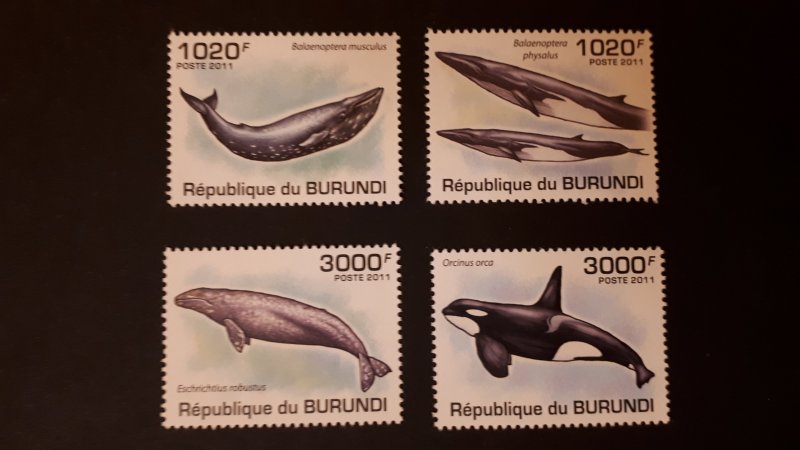 Burundi 2011. - Marine life - Whalea ** MNH complete set (perforated)