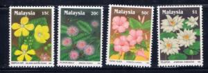 Malaysia 416-19 Hinged 1990 Flowers set 