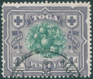 Tonga 1897 4d green & purple Wmk sideways SG45a used