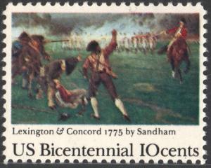 SC#1563 10¢ Lexington & Concord 1775 by Sandham (1975) MNH