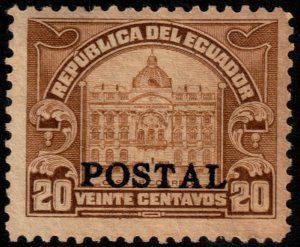 ✔️ ECUADOR 1928 - HEAD POST OFFICE OVPT BLUE POSTAL - SC. 273 MNH [052] DIST GUM