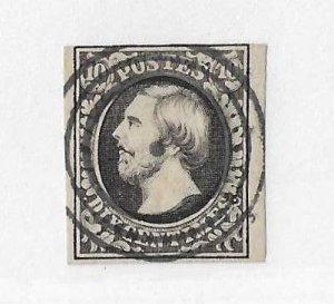 Luxembourg Sc #1b intense black 10 centimes  used VF