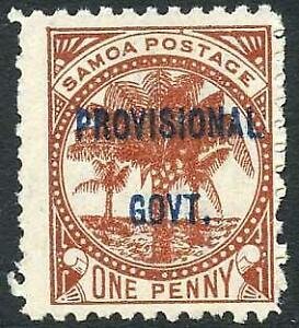 Samoa SG91 1d Chestnut opt Provisional Govt M/M