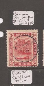 Brunei 1916 3c  Die II SG 38 VFU (1cdd)