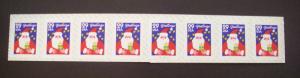 Scott 2873b, 29c Santa, #D1111, Strip of 12, Type A backing