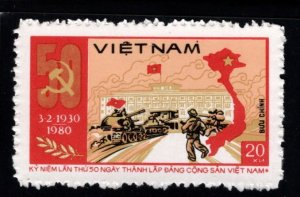 North Viet Nam Scott 1047a Map (Soldiers and Tanks) storming Palace