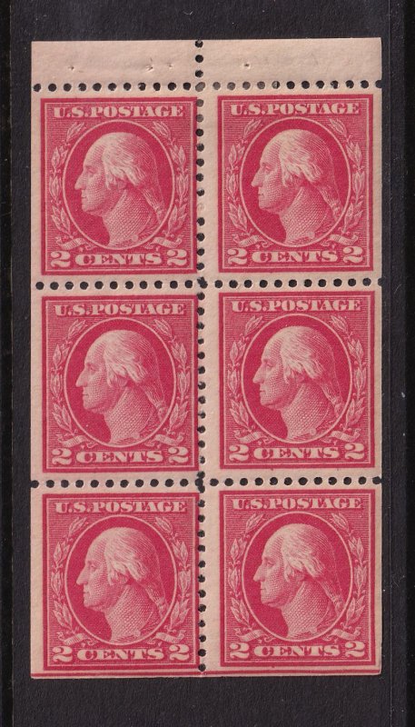 1916 Sc 499e booklet pane 2c MHR original gum, PLATE POSITION J (1P