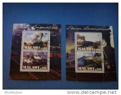 Malawi 2009 - 2 Mini Sheet Train Rail Locomotive Stamps CTO