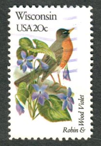 2001 Wisconsin Birds and Flowers used single - perf 10.5 x 11