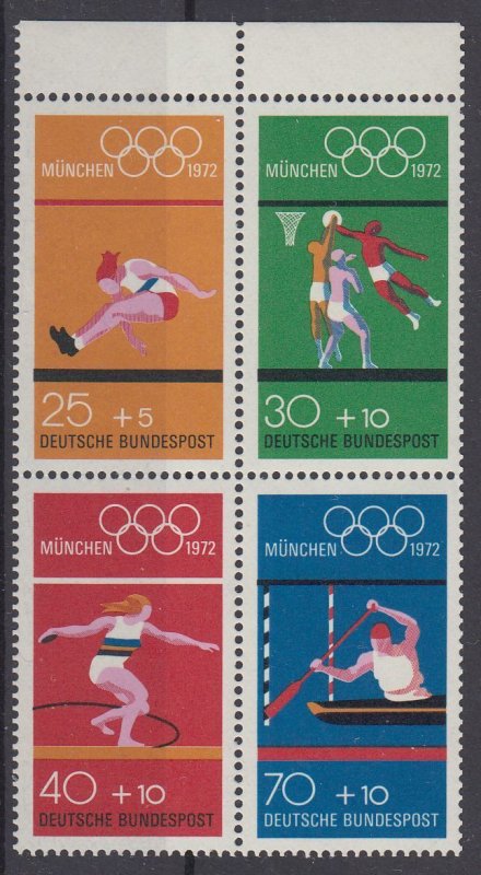 Germany 1972 Sc#B490e Mi#SZ1a HBl 22 Booklet Pane mnh - Olympics (BU1815)