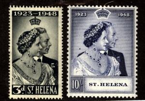 St Helena Scott 130-31 SG 143-4 KGVI SILVER WEDDING MINT Never hinged