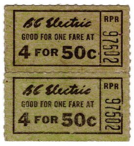 (I.B) Canada Railway : British Columbia Electric Railway 50c (Vancouver)