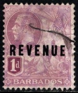 1916 Barbados Revenue 1 Pence King George V Duty Stamp Used