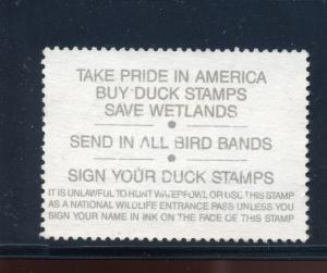 RW57b Federal Duck USED ERROR STAMP W/BLACK INSCRIPTION ON BACK  (Stock RW57-2)