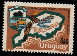 1977 Uruguay Map of Rio Negro province #990 ** MNH bee wheat dam