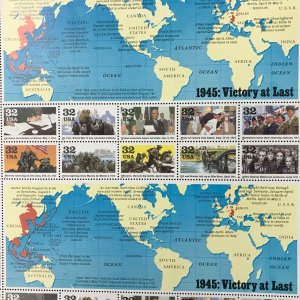 2981    1945 World War II Events    MNH  32 c Sheet of 20    Issued in 1995