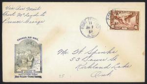 CANADA 1937 Fort McLeod to Prince George FFC 