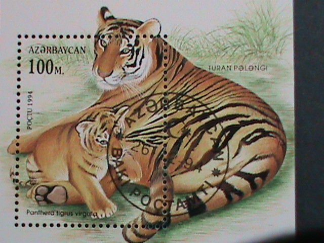 AZERBAIJAN-1994-SC#469- TIGER FAMILY  CTO S/S VERY FINE