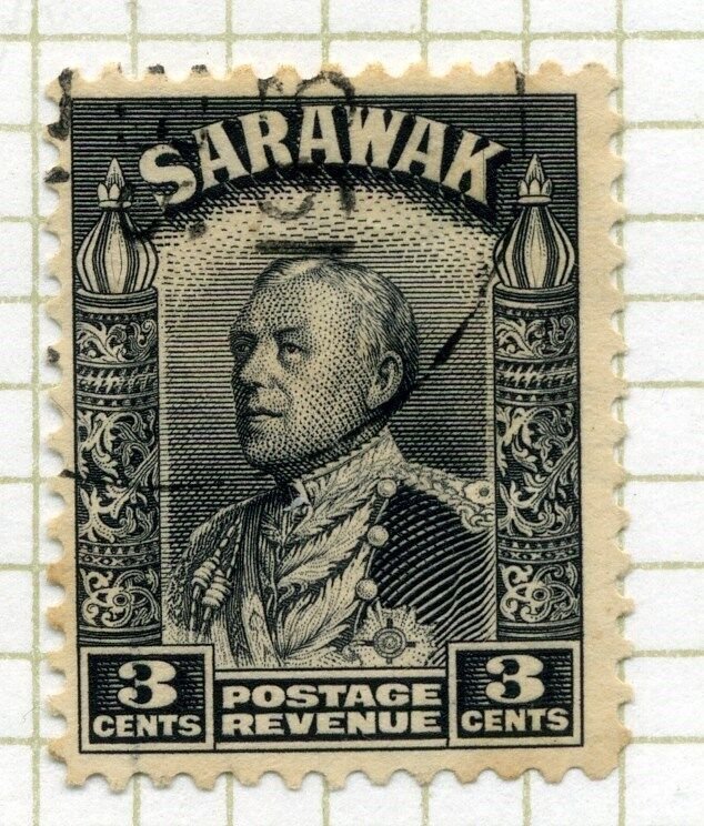 SARAWAK;  1934 early Charles Brooke issue used 3c. value