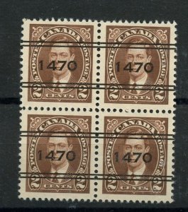 ? #2-232 ST. HYACINTHE, Mufti issue Cat $40 PRECANCEL BLOCK Canada