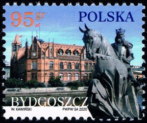 Poland 2020 MNH Stamp Polish Cities Bydgoszcz King Casimir The Great Monument