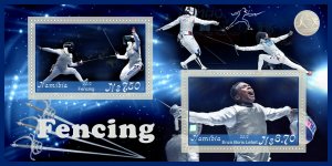 Stamps. Sports. Fencing 2019 1+1 sheets perforated