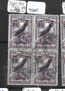 TONGA (P1905B)  2/6  BIRD  SURCH SG 81 BL OF 4   VFU