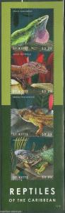 ST. KITTS 2014 REPTILES OF THE CARIBBEAN SHEET OF FOUR MINT NH