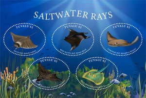 2017/12 - TUVALU -  SALTWATER RAYS           5V    MNH **