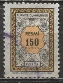Turkey 1968: Sc. # O111; Used Single Stamp