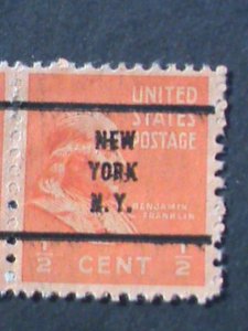 ​UNITED STATES-1938 SC#803c -ERROR-? 84 YEARS OLD-FRANKLIN-RARE PRECANCEL VF