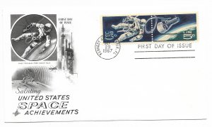 US 1331-1332 (Me-4) 5c Space Accomplishments pair FDC Artcraft Cachet ECV $12.50