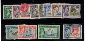 Gilbert & Ellice Islands SG #43s / #54s Very fine Never Hinged Perf Specimen Set