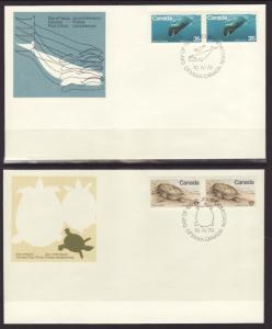 Canada 813-814 Whale,Turtle 1979 S/2 U/A FDC