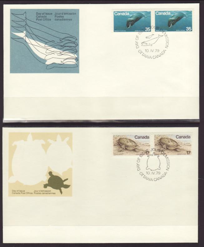 Canada 813-814 Whale,Turtle 1979 S/2 U/A FDC