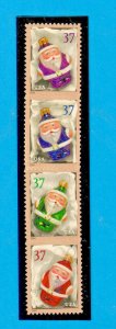 2004 Christmas 3787-90 (MOUNTED Vert Strip )  MNH