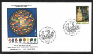 UN Vienna 20 Art at UN WFUNA Cachet FDC First Day Cover