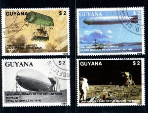 GUYANA #2008 a-d  1989  GRAF ZEPPELIN   MINT  VF NH  O.G    CTO