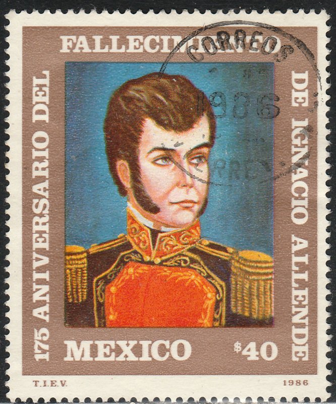 MEXICO 1445 175th Death Ann Heroes of Independence USED VF (1232)