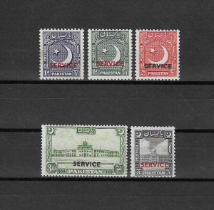 PAKISTAN 1949 SG O27/O31 MINT