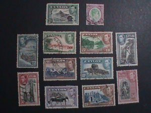 ​CEYLON- 1938 SC#278-89 OVER 84 YEARS OLD-KING GEORGE VI-USED-SET VERY FINE