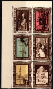 1937 Great Britain Poster Stamp Coronation of King George VI & Queen Elizabeth