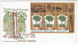 1969 British New Hebrides First Day Cover- Scott # 132 - Timber Industry - (ZZ1)
